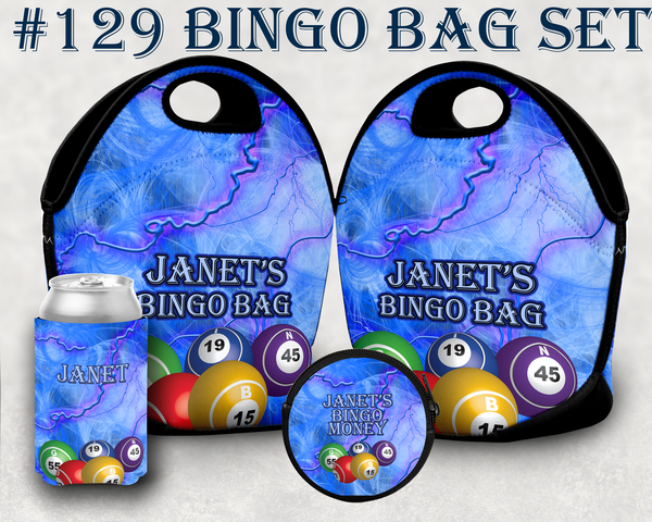 #129 Blue Ligntning Bingo Bag and Accessories