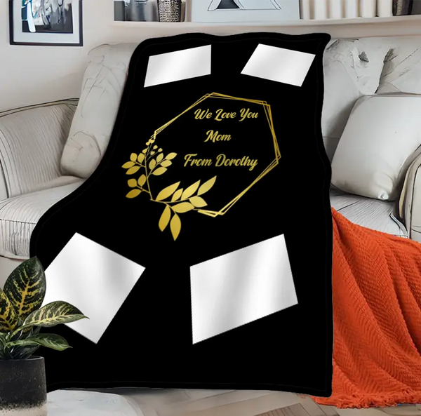 Black and Gold Photo Blanket